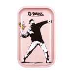 G-Rollz Banksy Flower Thrower Pink "M" Rolling Tray 175 x 275 mm